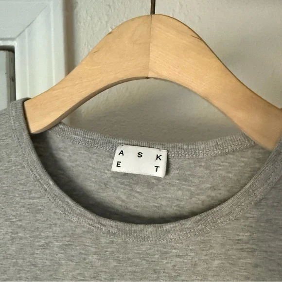 ASKET heather grey crew neck short sleeve tee t-shirt